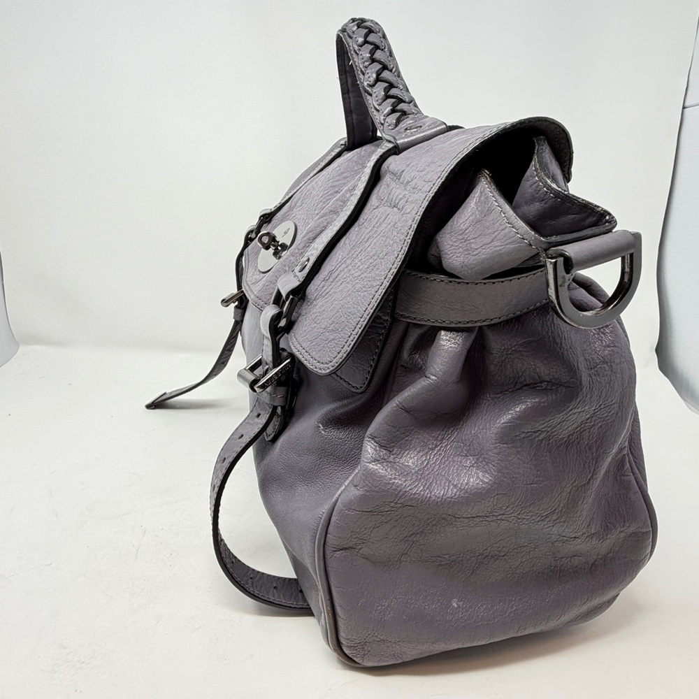 Mulberry Alexa Regular Slate Gray Lilac Leather Gunmetal Authenticated COA - Picture 6 of 16